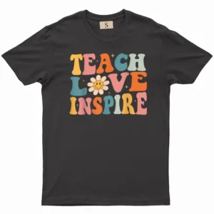 Back To School Teach Love Inspire Retro Teachers Women T-Shirt