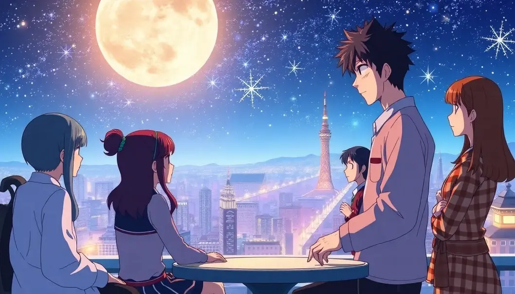 A scene from an anime film depicting complex storytelling.