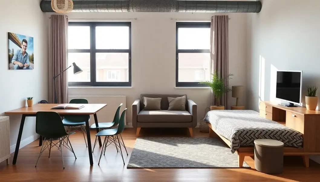 Creative storage solutions make small apartments feel spacious.
