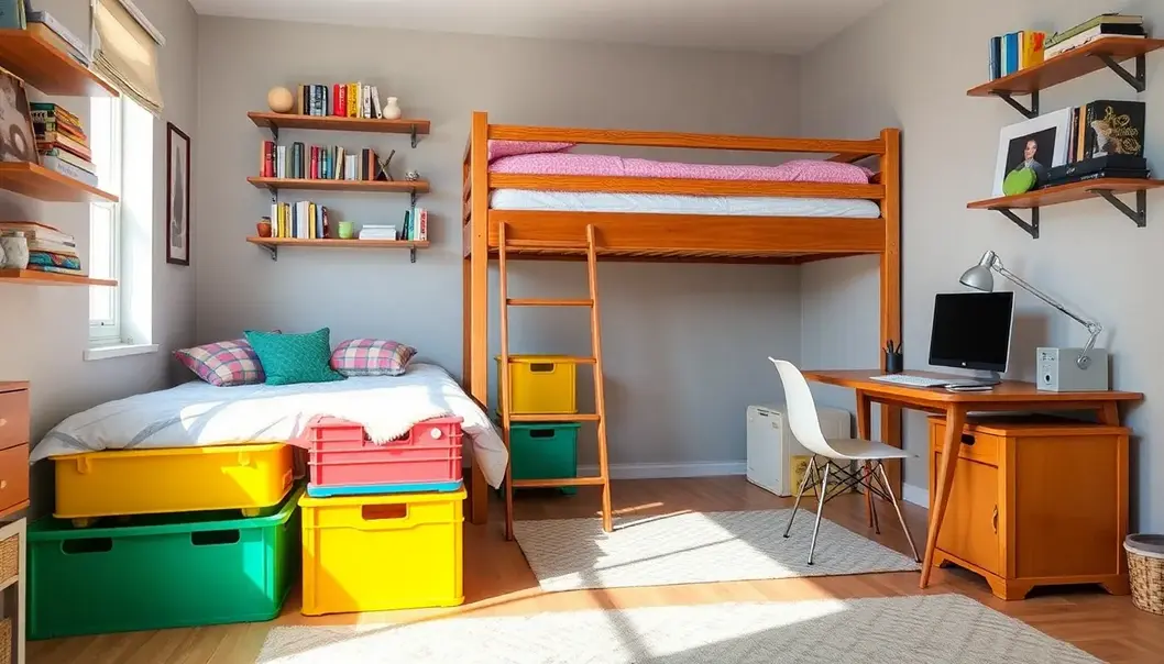 Creative storage solutions make small apartments feel spacious.
